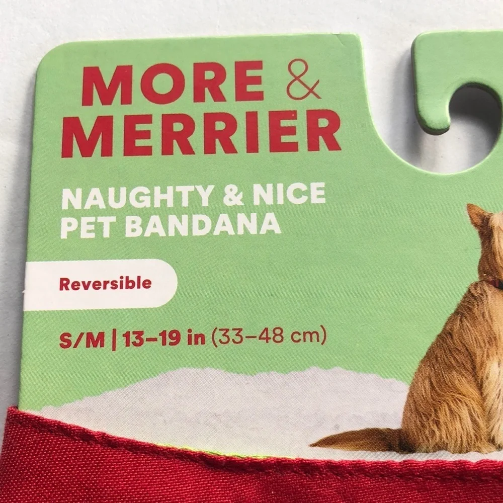 Set 2 Naughty Nice dog bandana Christmas holiday S/M